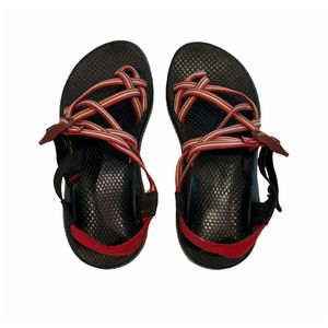 Chaco ZX2 Yampa Multi Red Striped Strappy Sport Hiking Sandals Vibram Women Sz 6